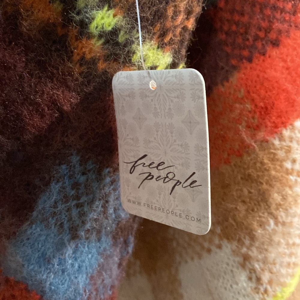 Women’s Free People hooded pullover size M.  Apple cider combo.  Super soft NWT - Picture 3 of 8